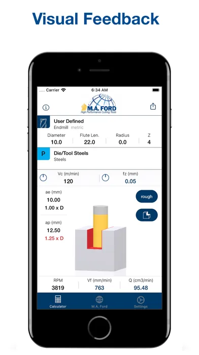 M.A. Ford Machining Calculator Screenshots