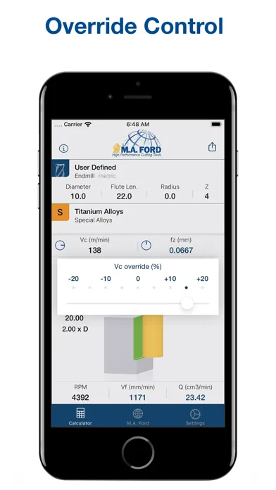 M.A. Ford Machining Calculator Screenshots
