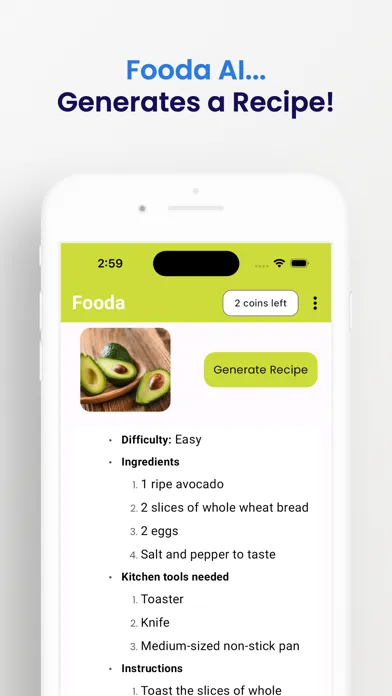Captures d'écran de Fooda AI: Snap & Cook