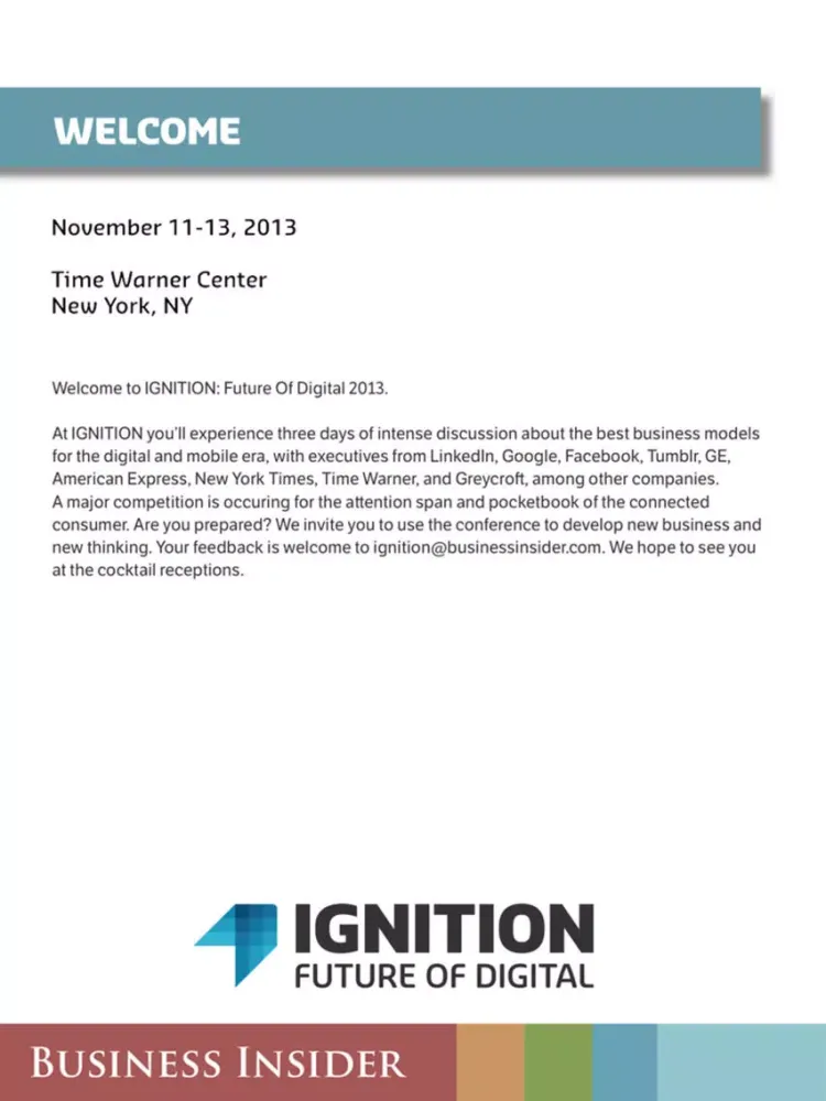 IGNITION Conference iPad  Screenshots
