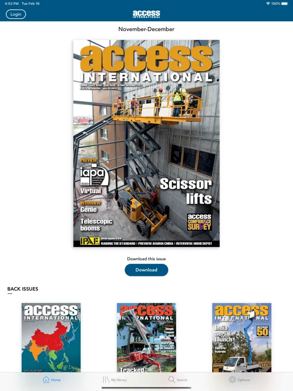 Capturas de tela do Access International iPad 