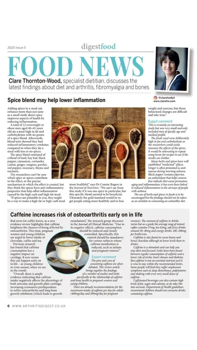 Capturas de tela do Arthritis Digest Magazine