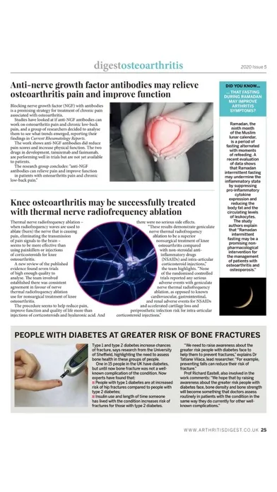 Capturas de tela do Arthritis Digest Magazine