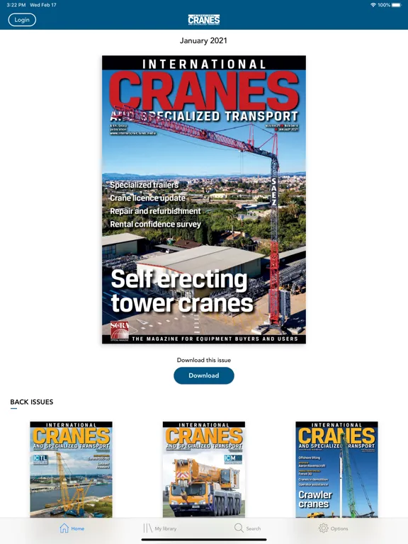 Tangkapan layar Int Cranes & Spec Transport iPad 