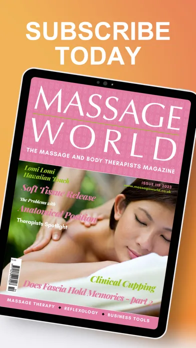 Captures d'écran de Massage World Magazine