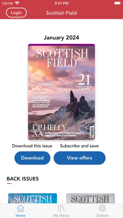 Capturas de tela do Scottish Field Magazine