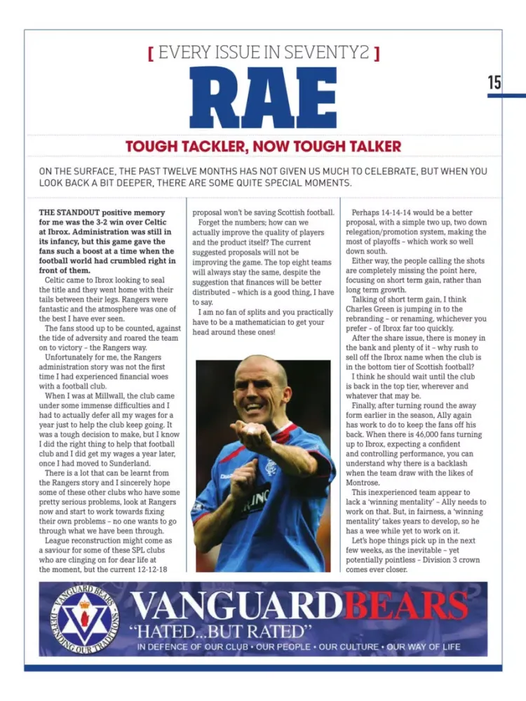 Tangkapan skrin Seventy2 Magazine – The Glasgow Rangers Retro Magazine iPad 