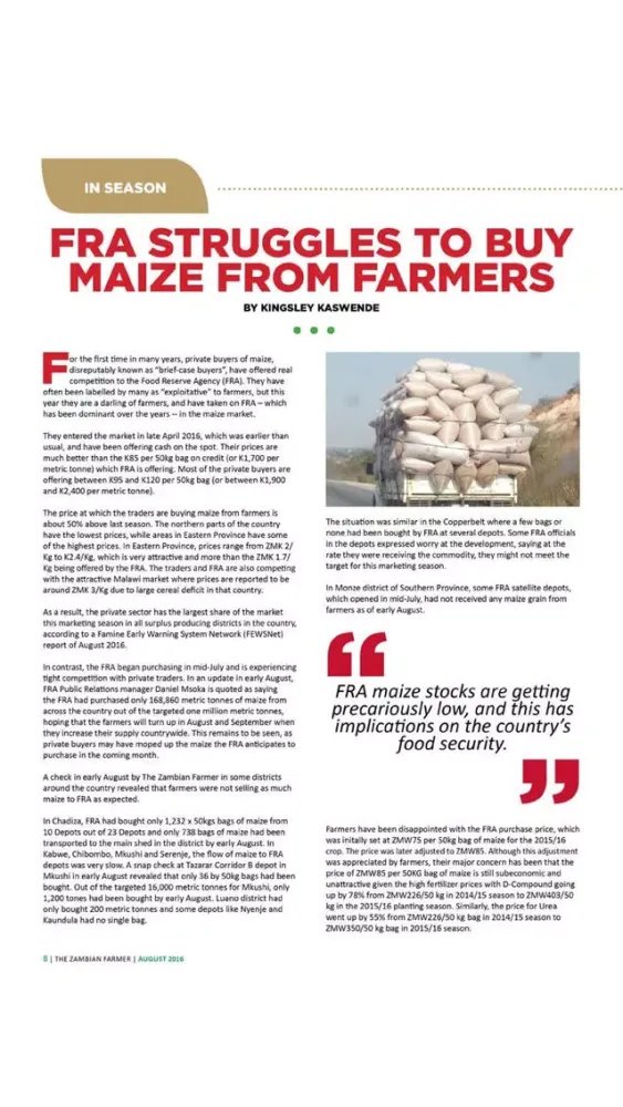 ภาพหน้าจอของ Zambian Farmer