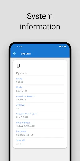 System information スクリーンショット