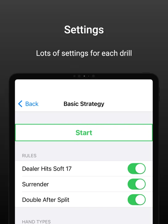 Blackjack - Flashcard Drills iPad  Screenshots