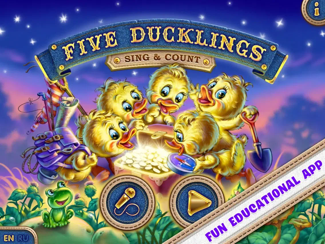 Captures d'écran de Five Ducklings! Educational song with fun animations and a karaoke feature! iPad 