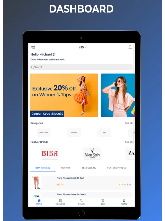 Screenshot di Mobile App For Magento 2 iPad 