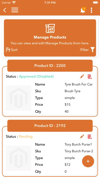 Ảnh chụp màn hình của B2B Marketplace Vendor App