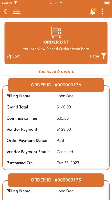 Ảnh chụp màn hình của B2B Marketplace Vendor App