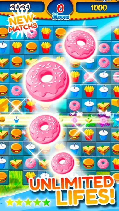 Capturas de tela do Match 3 Burger HD: Delicious Food Mania