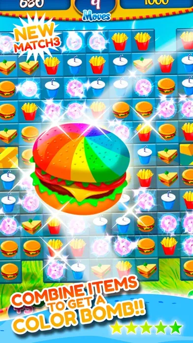 Capturas de tela do Match 3 Burger HD: Delicious Food Mania