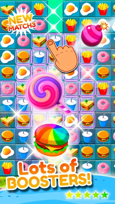Capturas de tela do Match 3 Burger HD: Delicious Food Mania