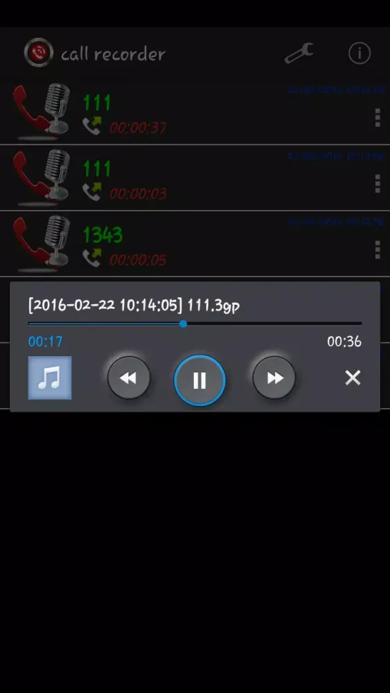 Ảnh chụp màn hình của auto call recorder
