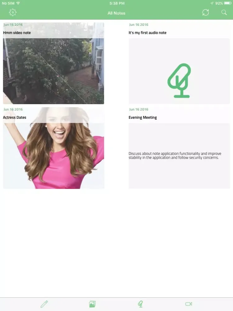 Tangkapan skrin Notes - Text, Audio, Video and Image iPad