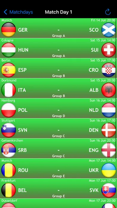 Captures d'écran de Euro Football 2024 Live scores