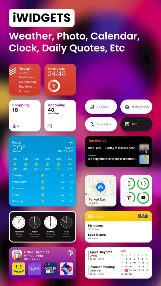 iOS Widgets - iphone Widgets Screenshots