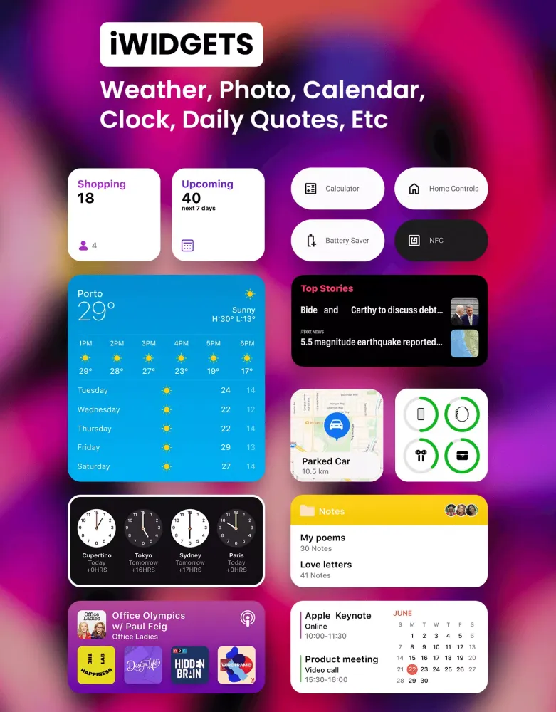iOS Widgets - iphone Widgets Screenshots