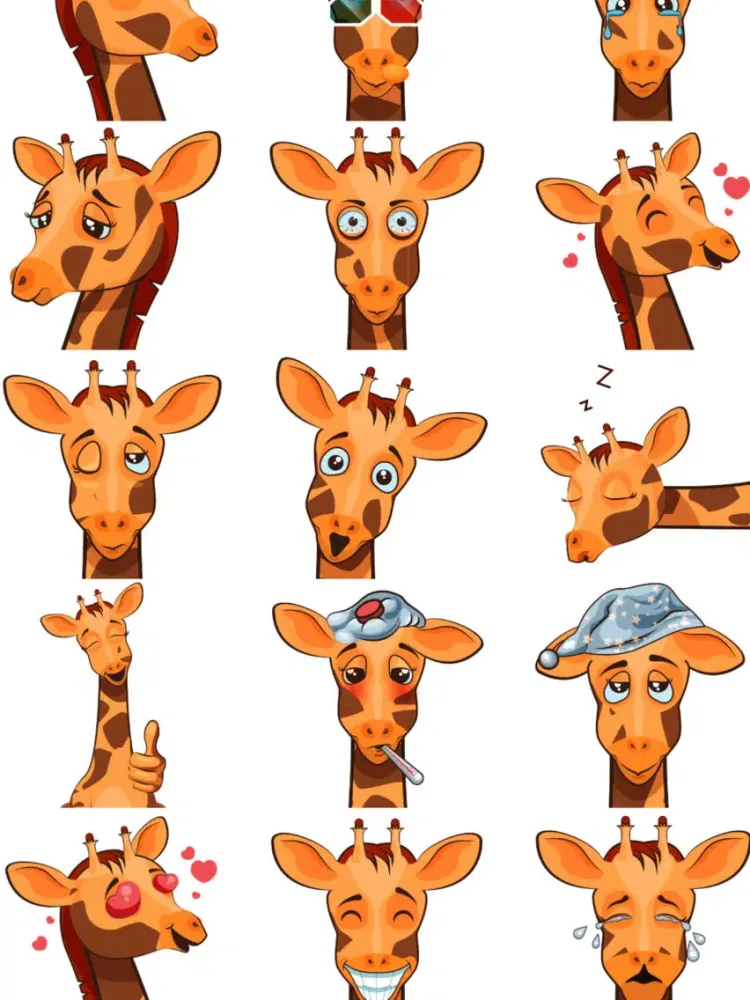 Capturas de pantalla de Cute Giraffe Emoji Animal Stickers for iMessage iPad 