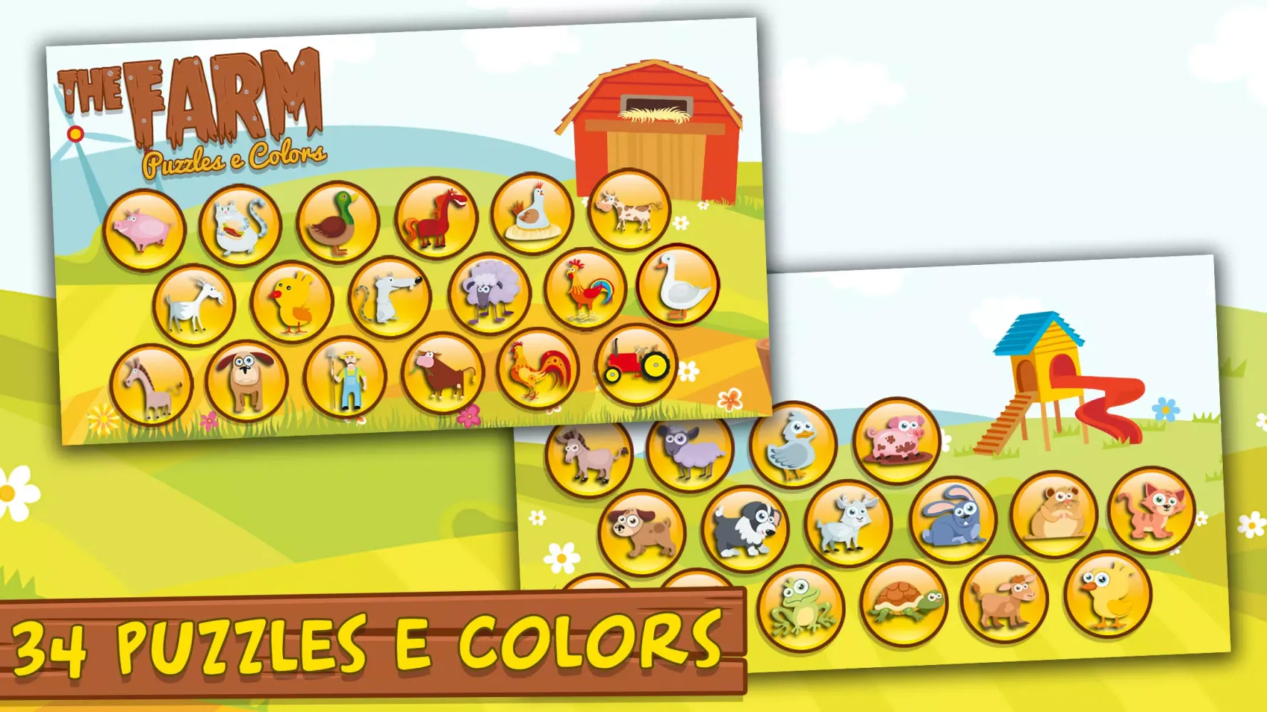 ภาพหน้าจอของ Farm Animals Puzzles Games 2+