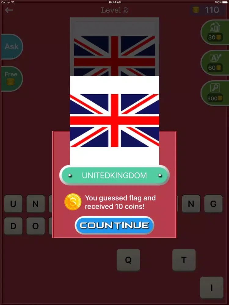 Flags Quiz - Guess Country Flag iPad 應用截圖