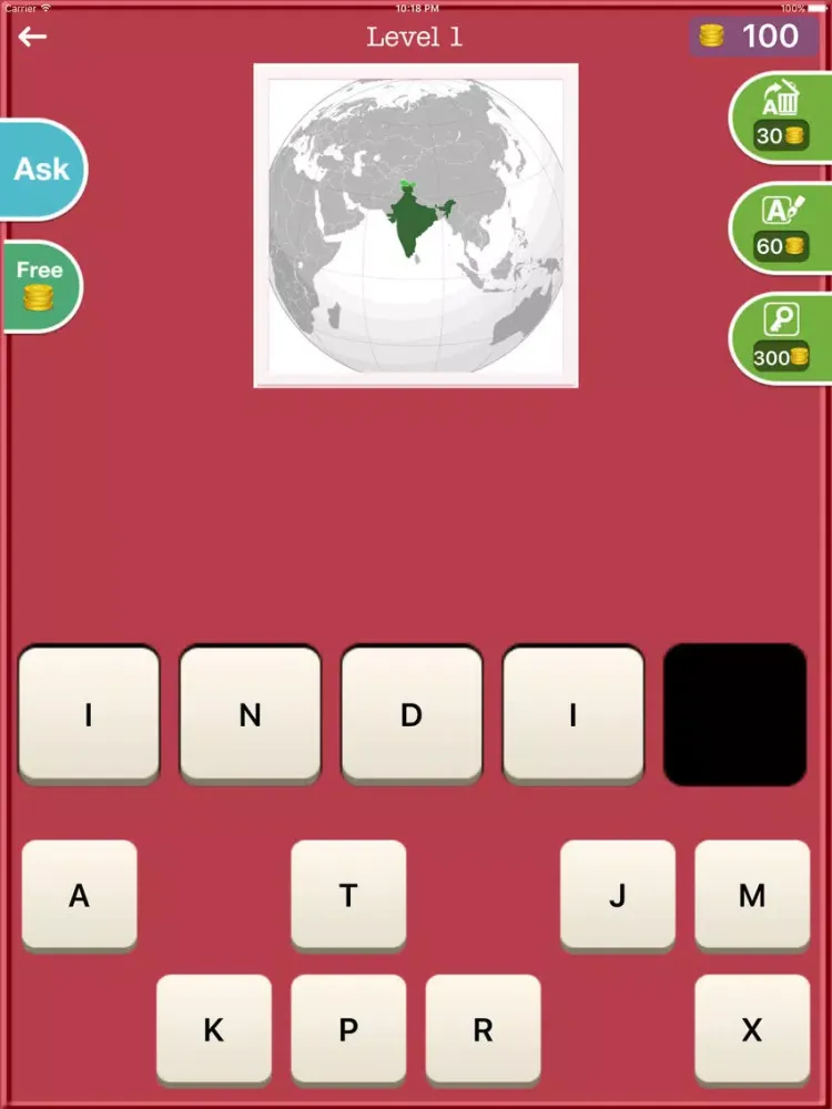 Ảnh chụp màn hình của Guess Country map iPad 