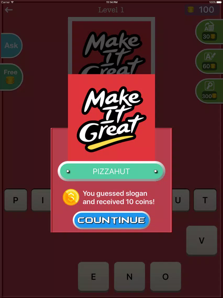 ภาพหน้าจอของ Slogan Logo Quiz iPad 