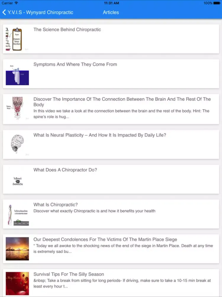 Screenshot di Wynyard Chiropractic iPad 