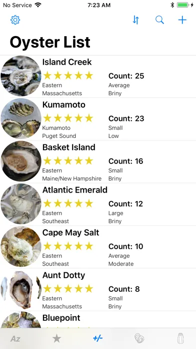 Screenshot di Track My Oysters