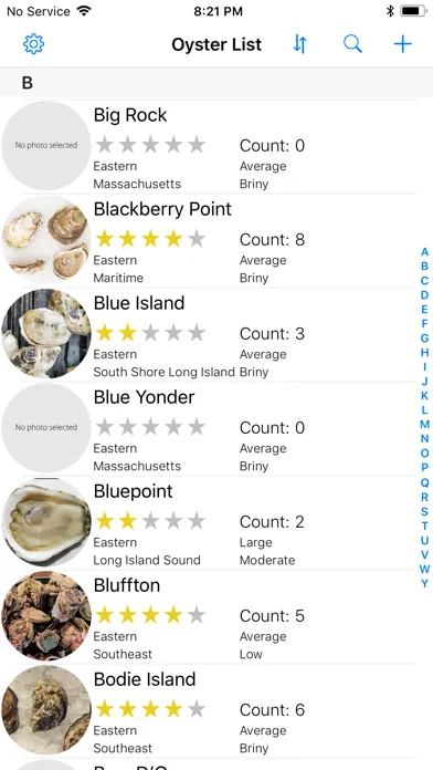 Screenshot di Track My Oysters