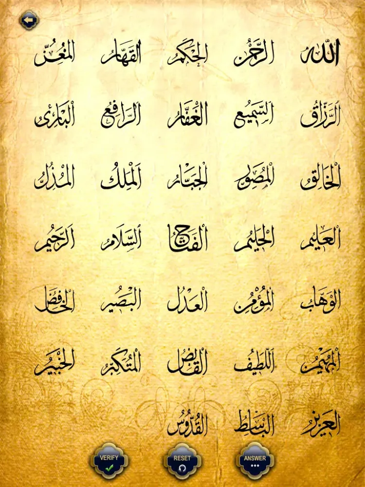 Divine Names for iPad – Memorize the 99 names of Allah iPad  स्क्रीनशॉट