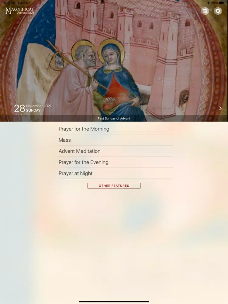 Tangkapan layar Advent Magnificat 2021 iPad 