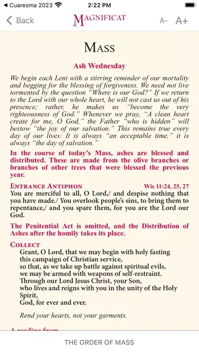 Captures d'écran de Lenten Companion 2023