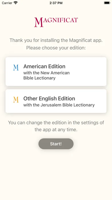 Captures d'écran de Magnificat English Editions