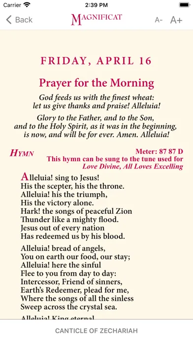 Captures d'écran de Magnificat English Editions