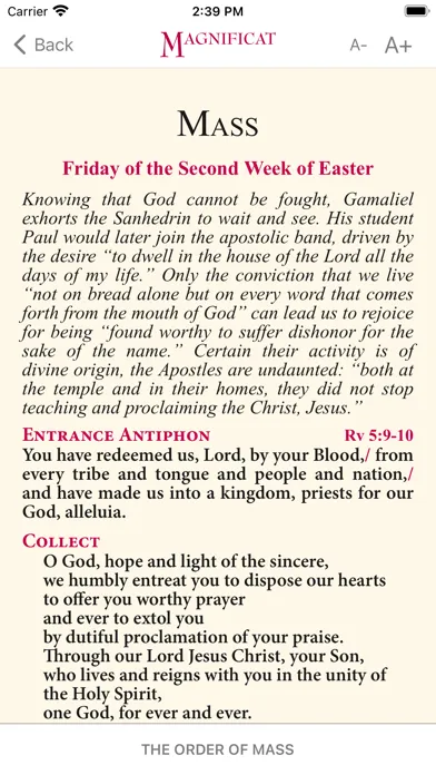 Captures d'écran de Magnificat English Editions