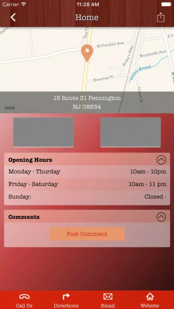 Tangkapan layar Pennington Pizza