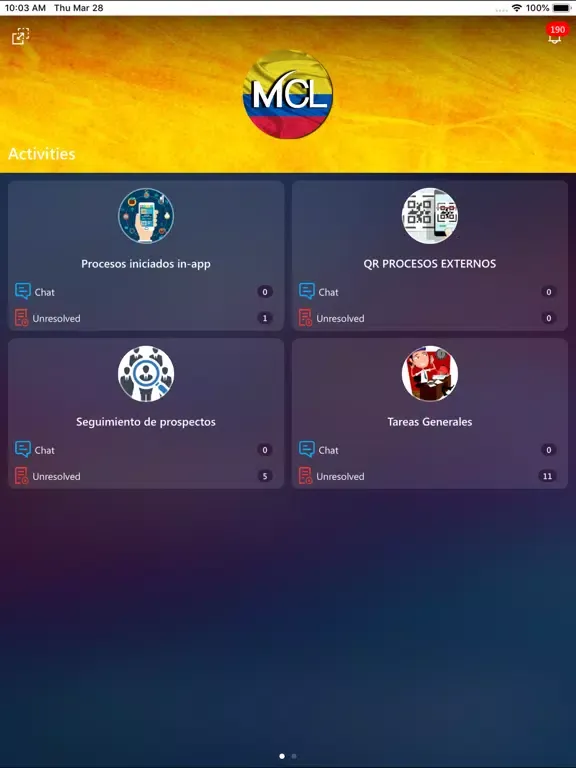 Tangkapan skrin MCL: Magnitude Colombia iPad 