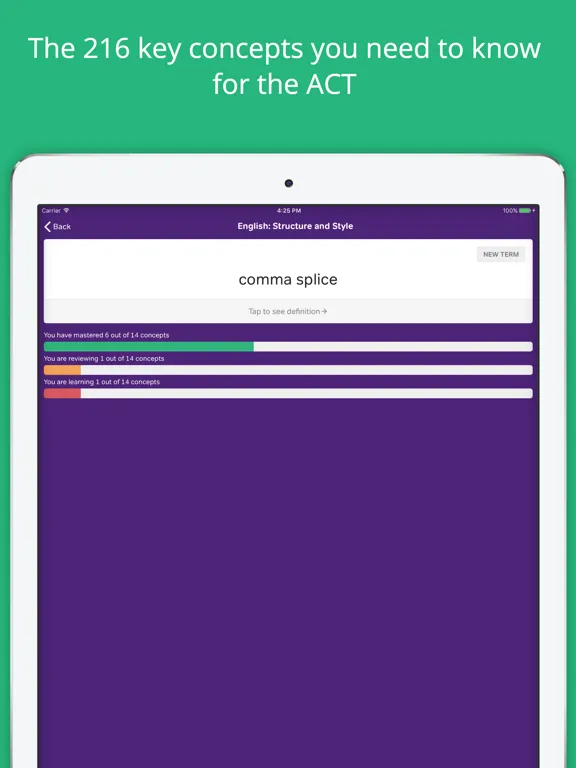 Tangkapan skrin ACT Practice Flashcards iPad