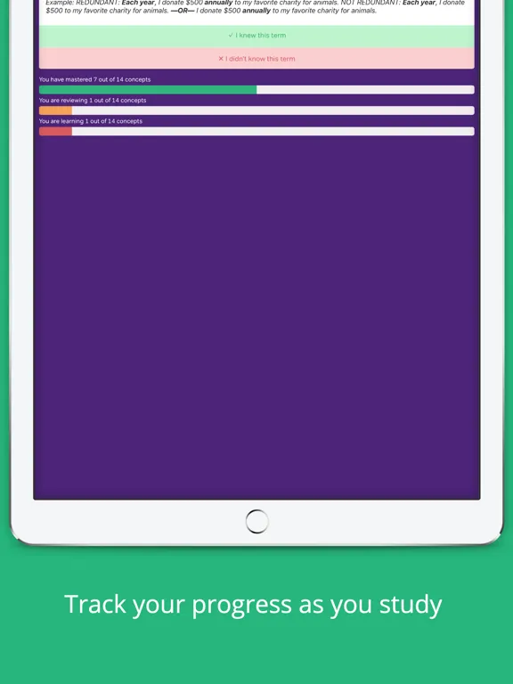 Tangkapan skrin ACT Practice Flashcards iPad