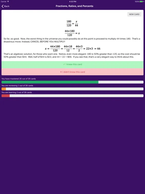 GMAT Math Flashcards iPad  Ekran Görüntüleri