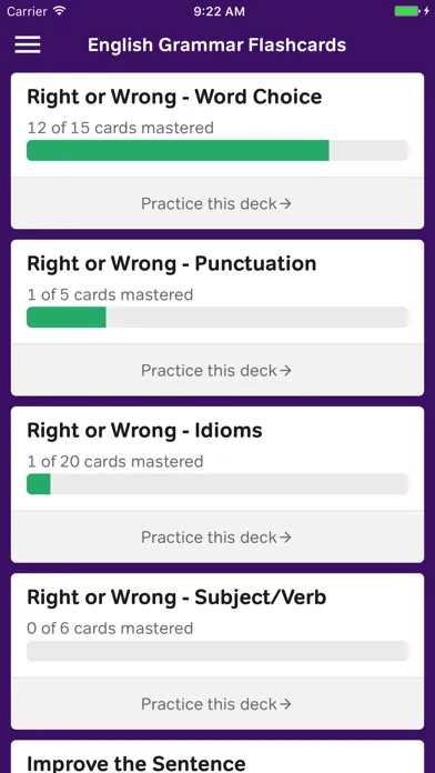 English Grammar Flashcards Ekran Görüntüleri