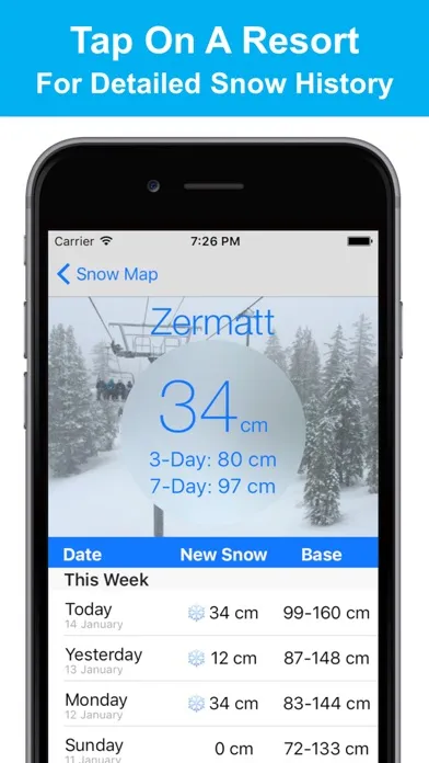 Alps Snow Map - Snow Reports 스크린샷