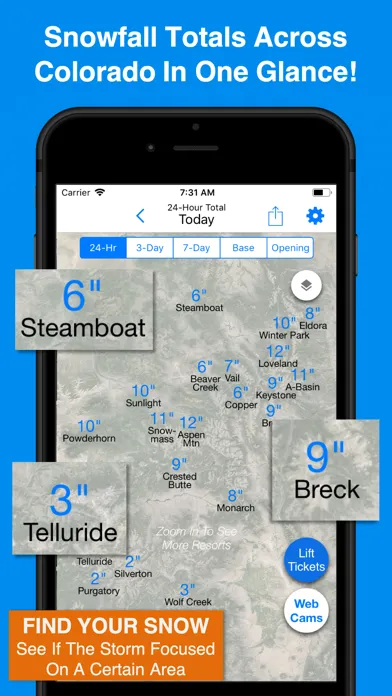 Скриншоты Colorado Snow Map & Webcams