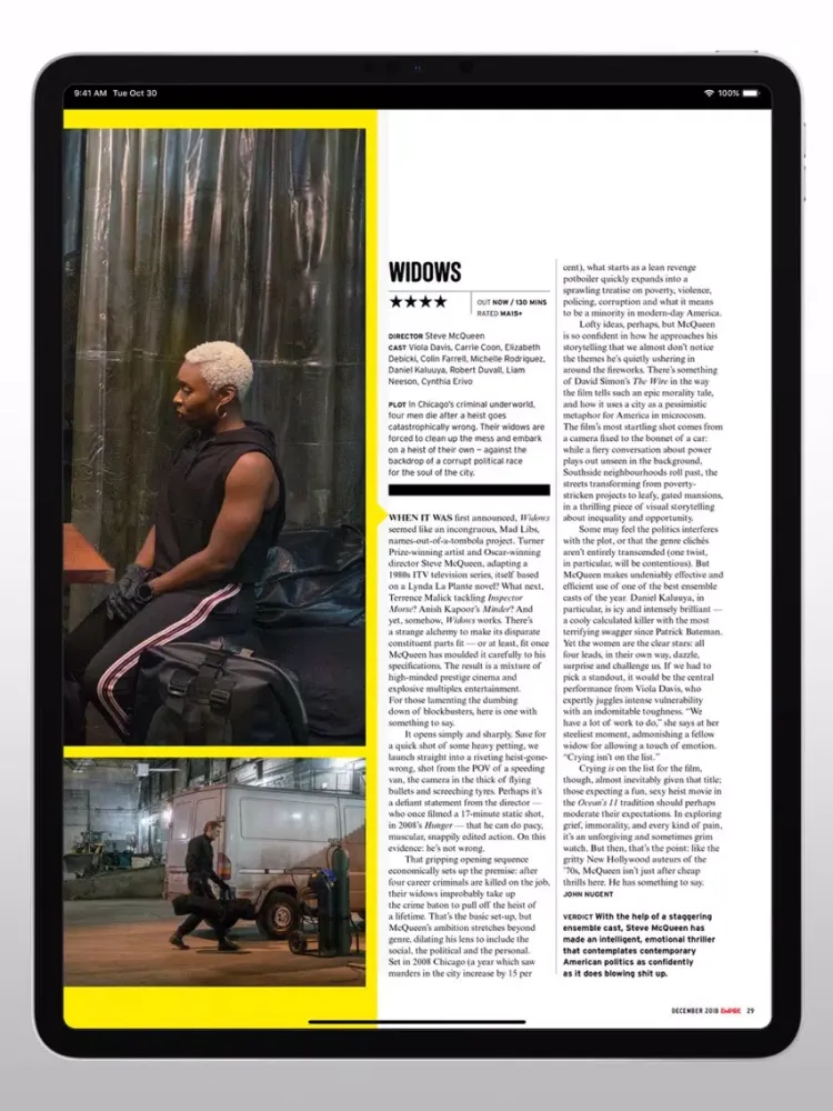 Tangkapan skrin Empire Australasia Magazine iPad 