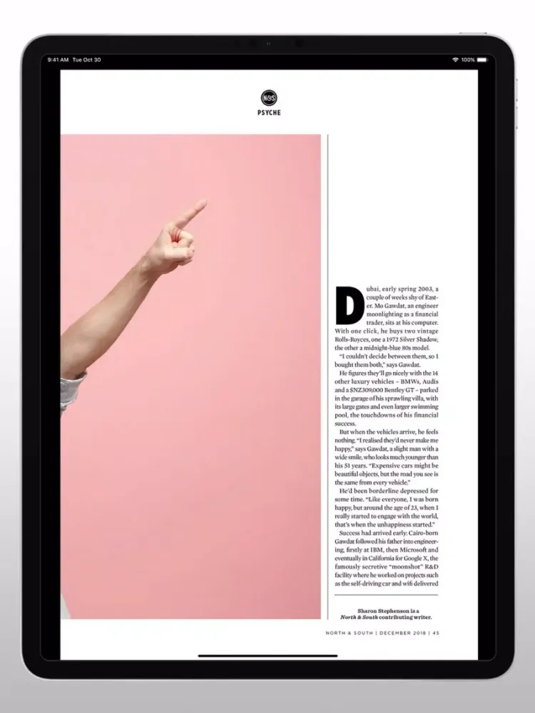 Screenshot di North & South Magazine iPad 